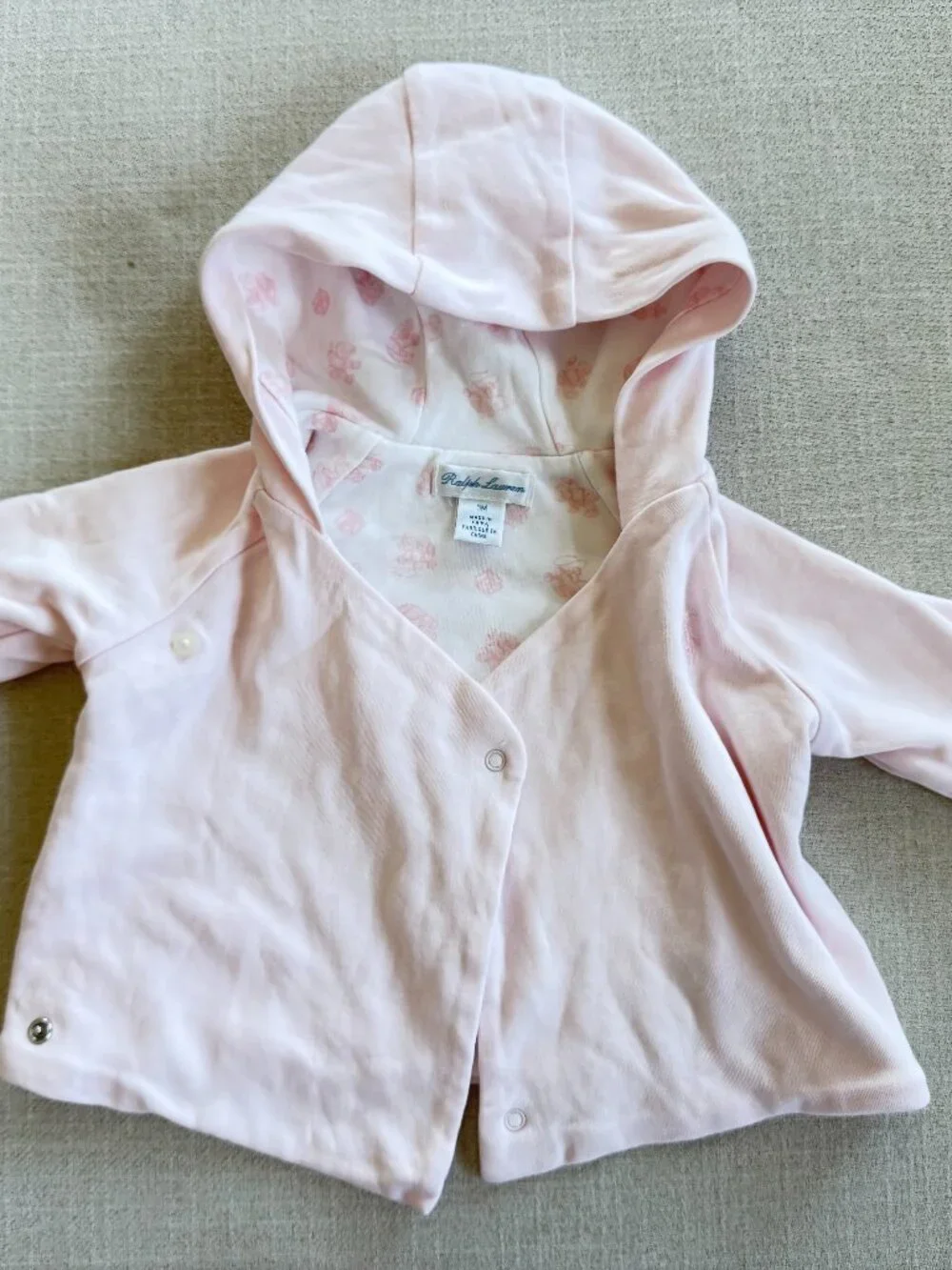 ralph lauren baby jacket pink 0-3months